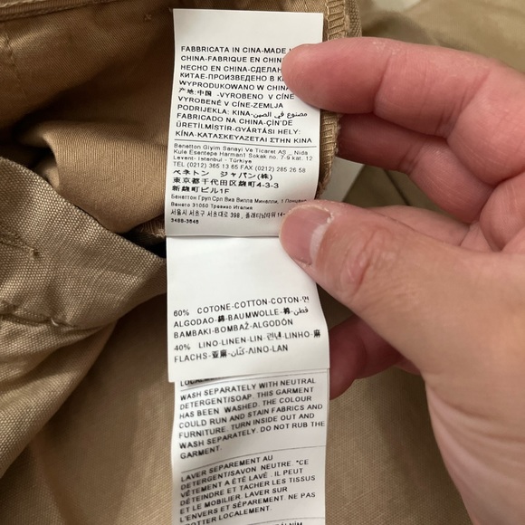 NWT - United Colors of Benetton Men’s Chino with Elastic Waist - EU 48 / US 32 - Picture 7 of 7